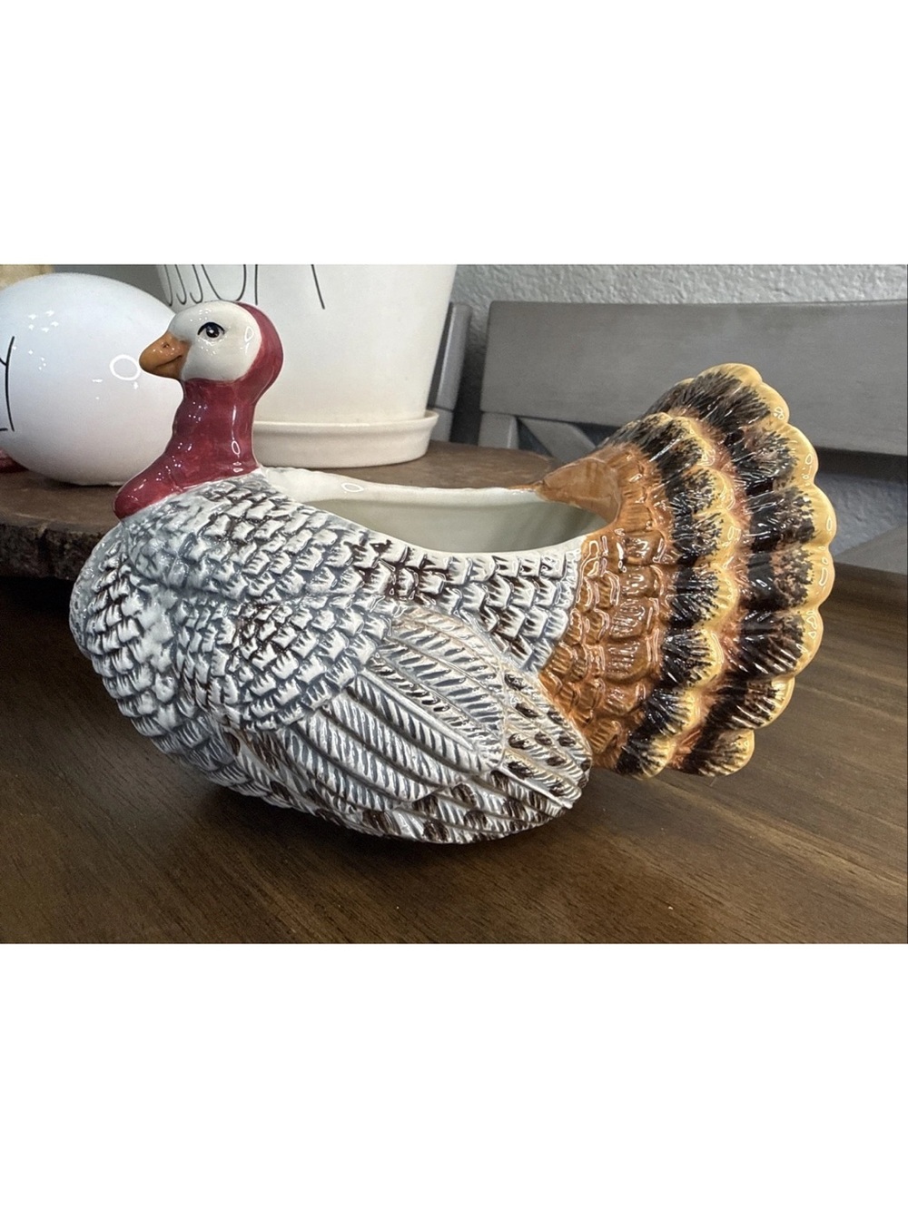 Vintage 2001 Warren Kimble Harvest Turkey Ceramic Dish